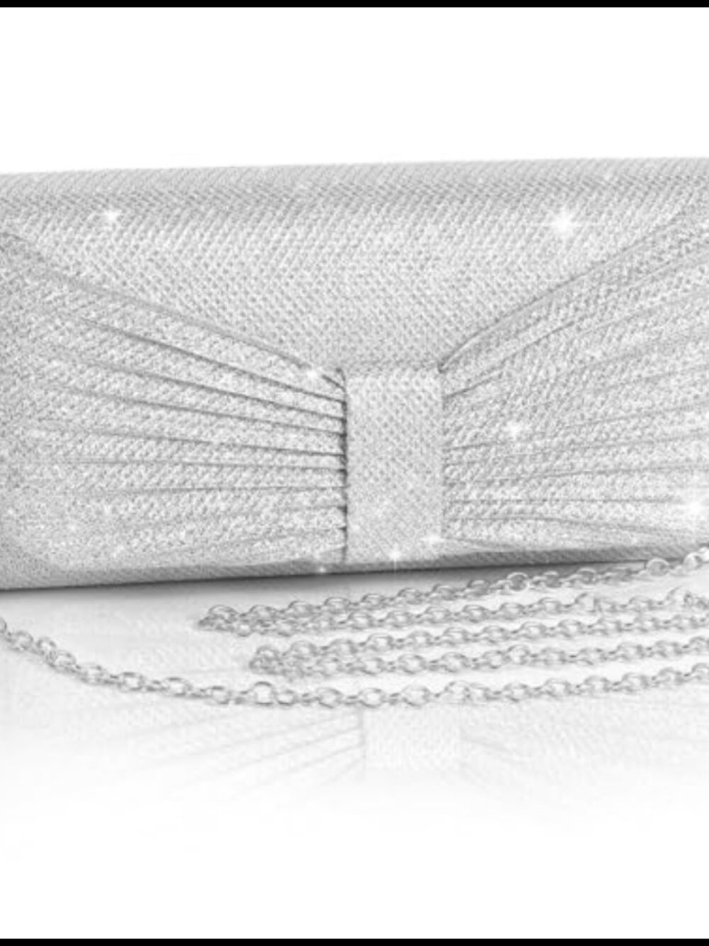 Elegant Clutch Evening Bag with Detachable Chain Strap for Wedding Formal Party
